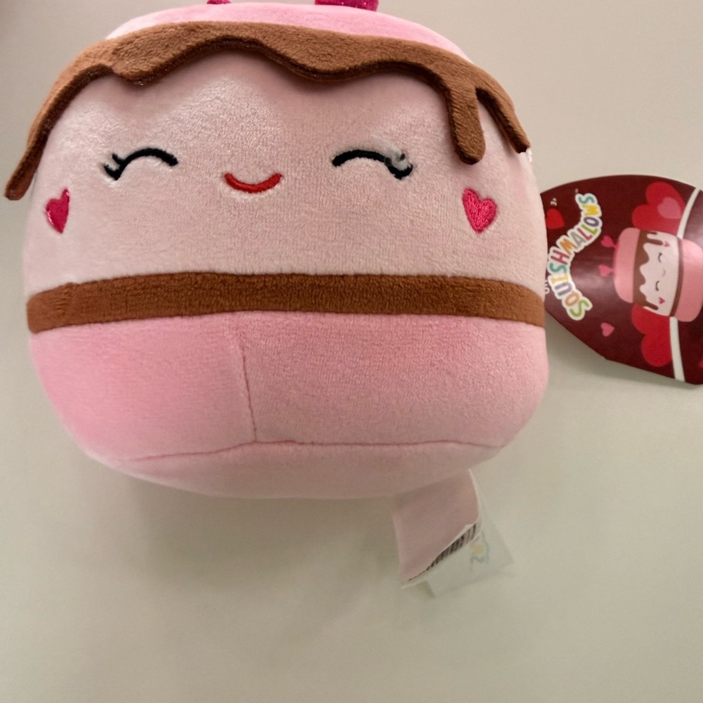 Squishmallows Pink and Brown Smiling Plush
